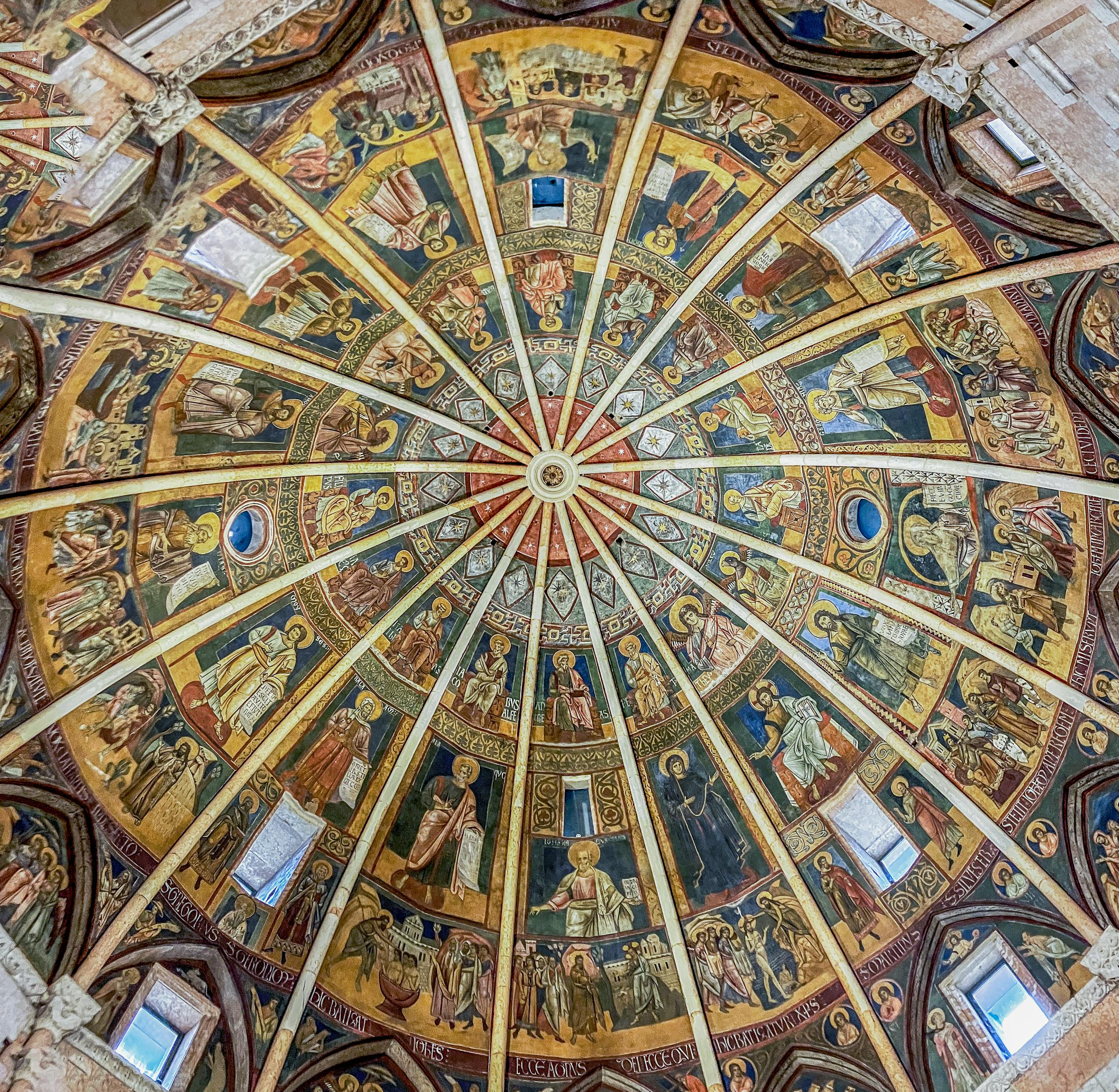 Frescoes on the Vault of Parma Cathedral in Italy